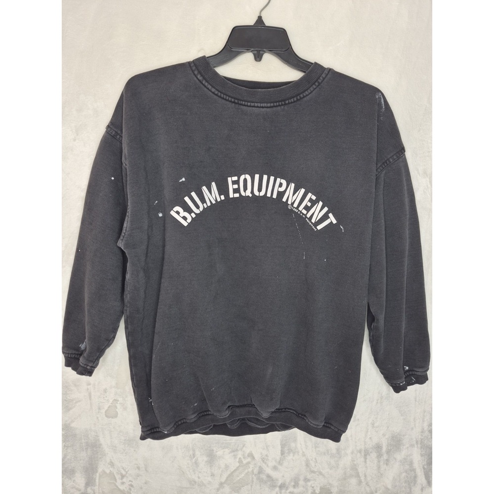 Vintage 1992 BUM Equipment Paint Splatter Puff Print Sweatshirt Mens Medium